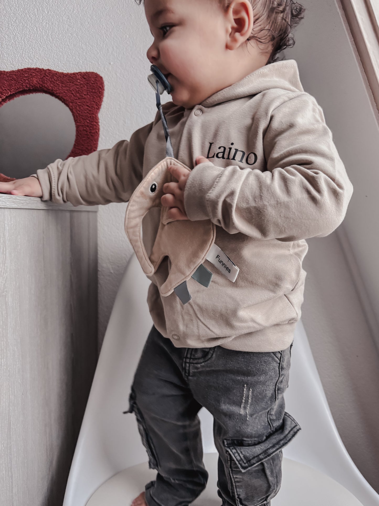Hoodie met drukknopen - met naam