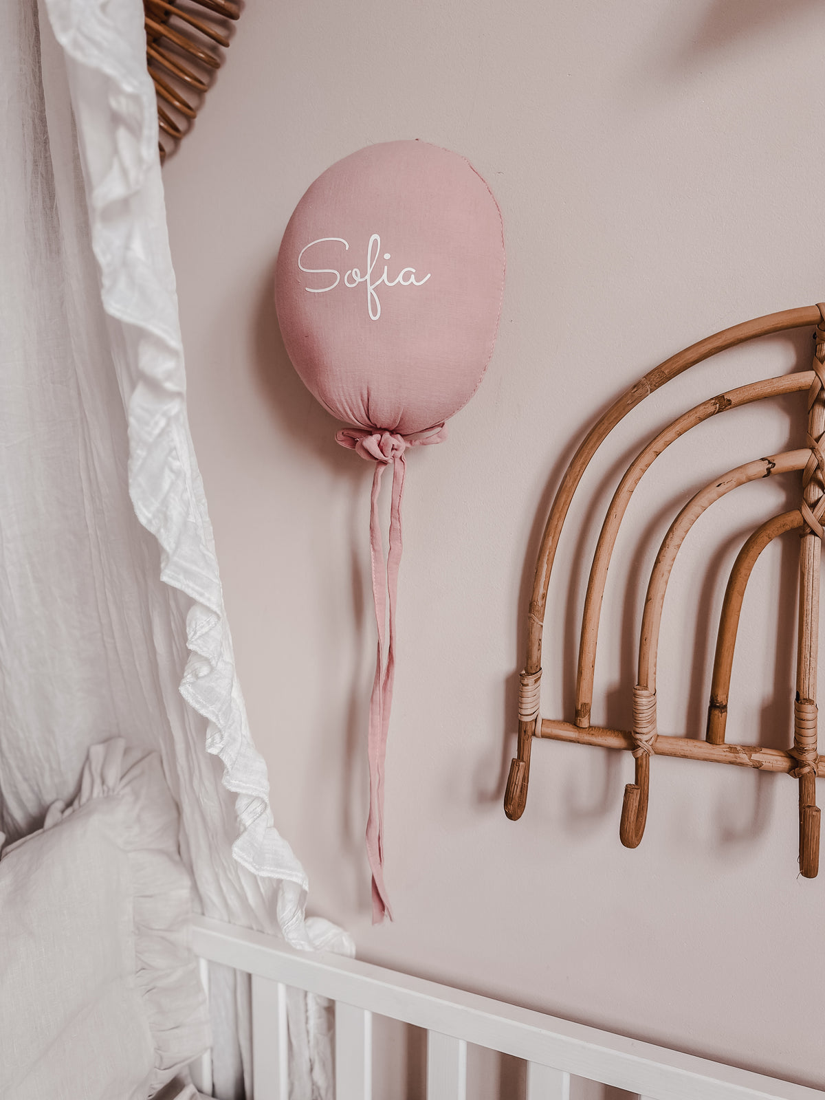 Decoratie ballon met naam | Roze