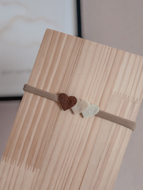 Baby haarband - hartjes vilt