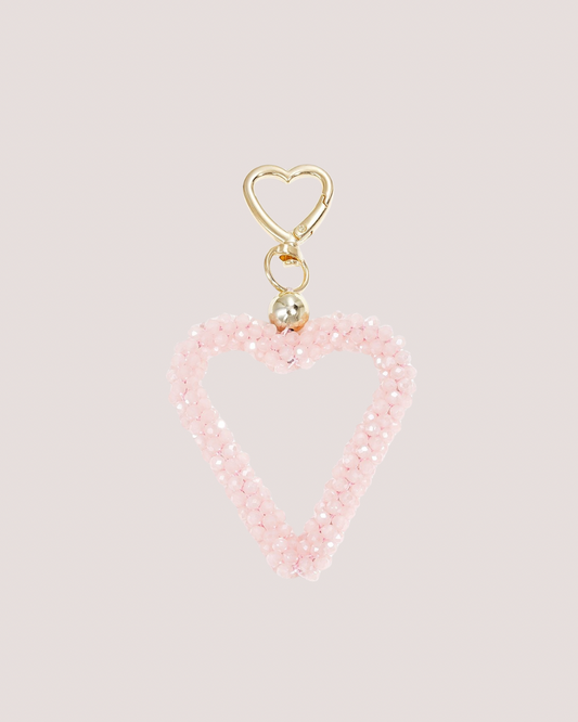 Sleutelhanger hart roze