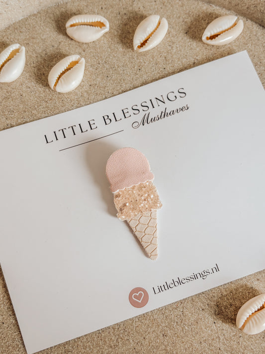 Haarspeldjes alligator - IceCream Cone Roze