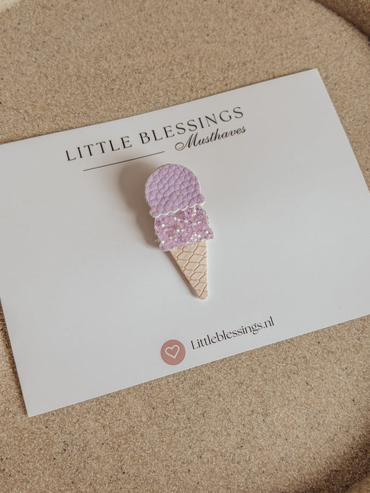 Haarspeldjes alligator - IceCream Cone Paars
