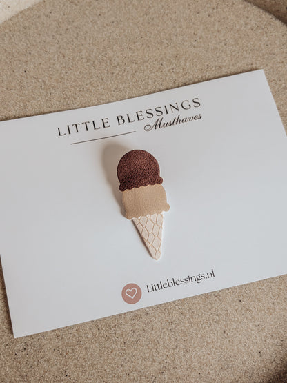 Haarspeldjes alligator - IceCream Cone Chocolate