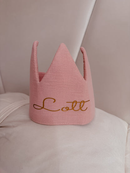 Verjaardagskroon met naam | Roze