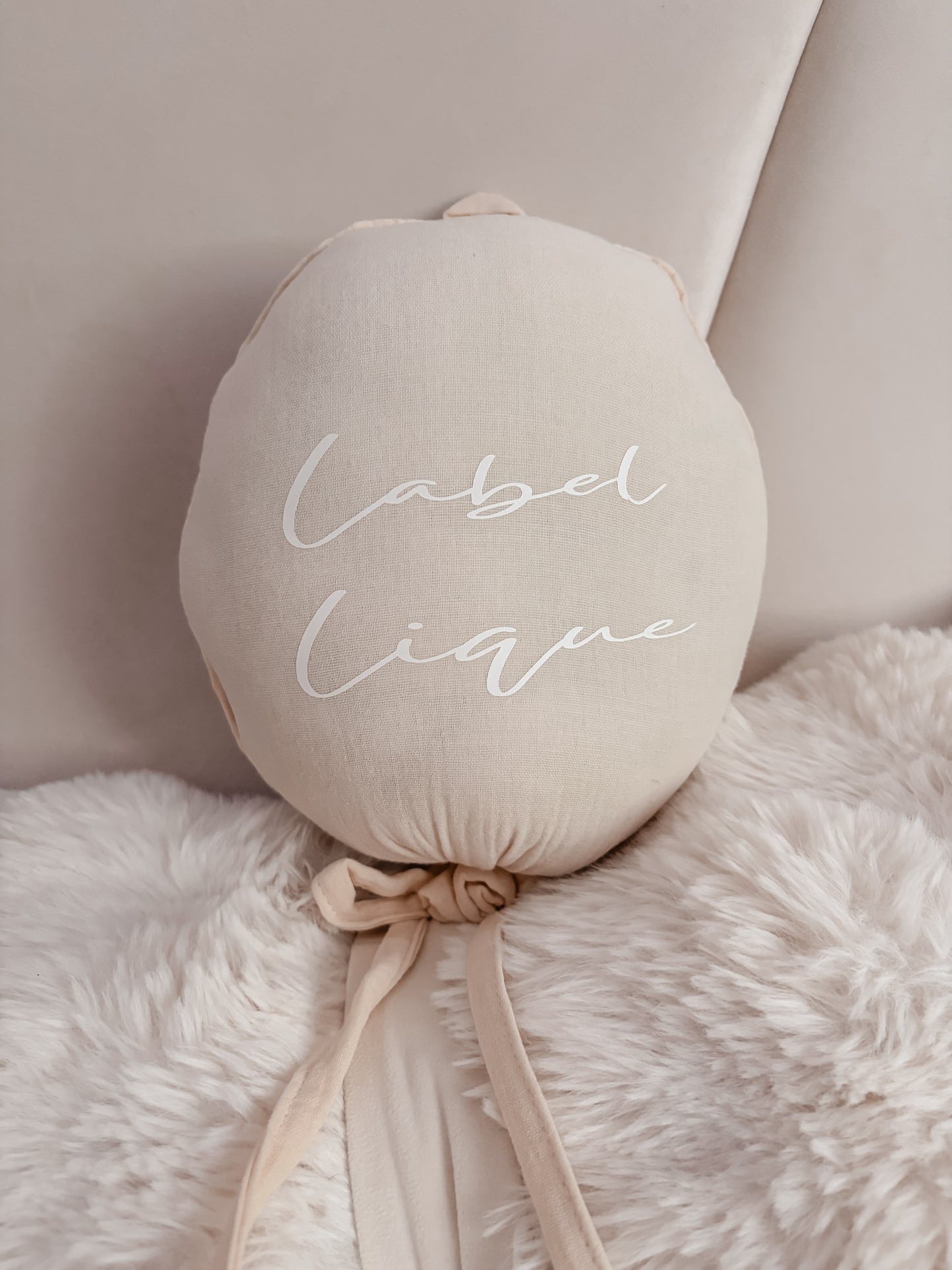 Decoratie ballon met naam | Beige