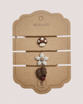 Mrs. Ertha 3 kettingen - Paddenstoel, bloem & blad