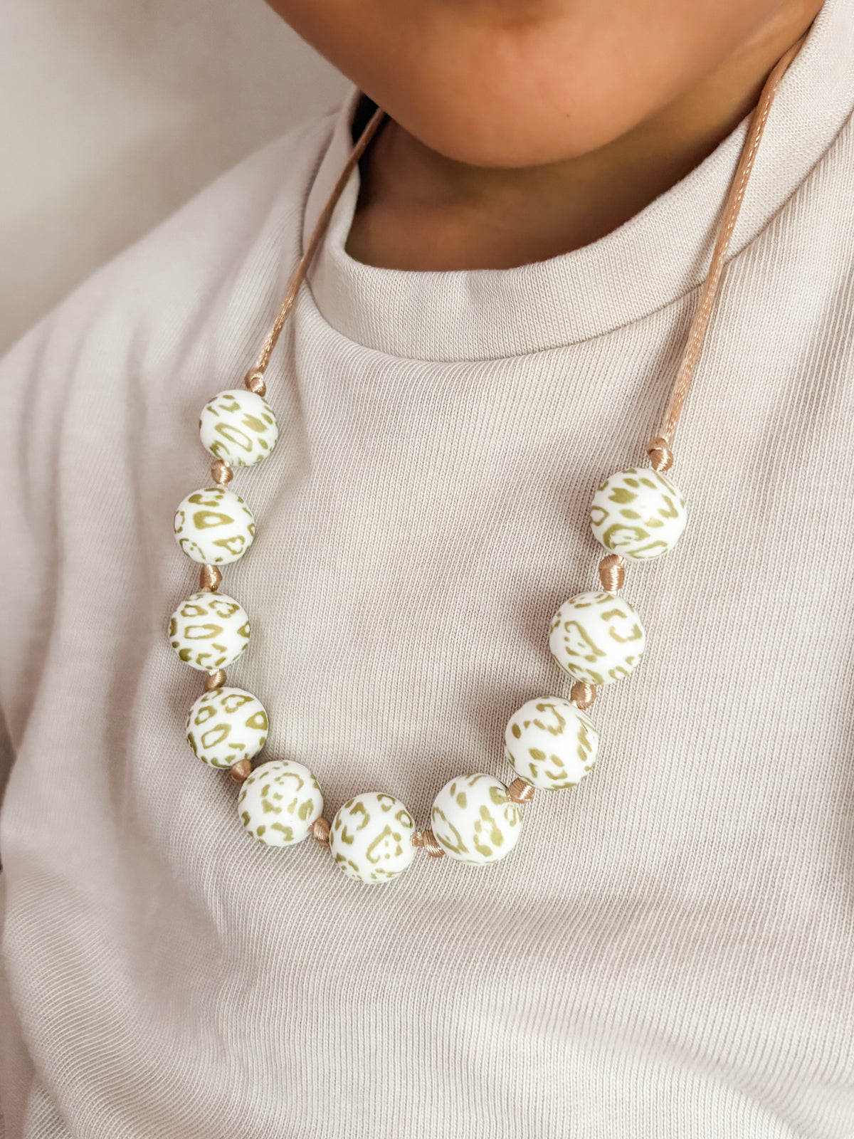 Kinderketting Leopard- Wit/goud