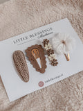 Haarspeldjes set Brown Bloom