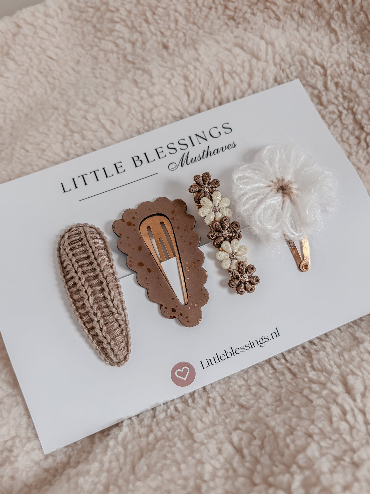Haarspeldjes set Brown Bloom