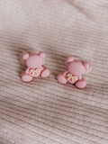 Haarelastiekjes beer strik - roze