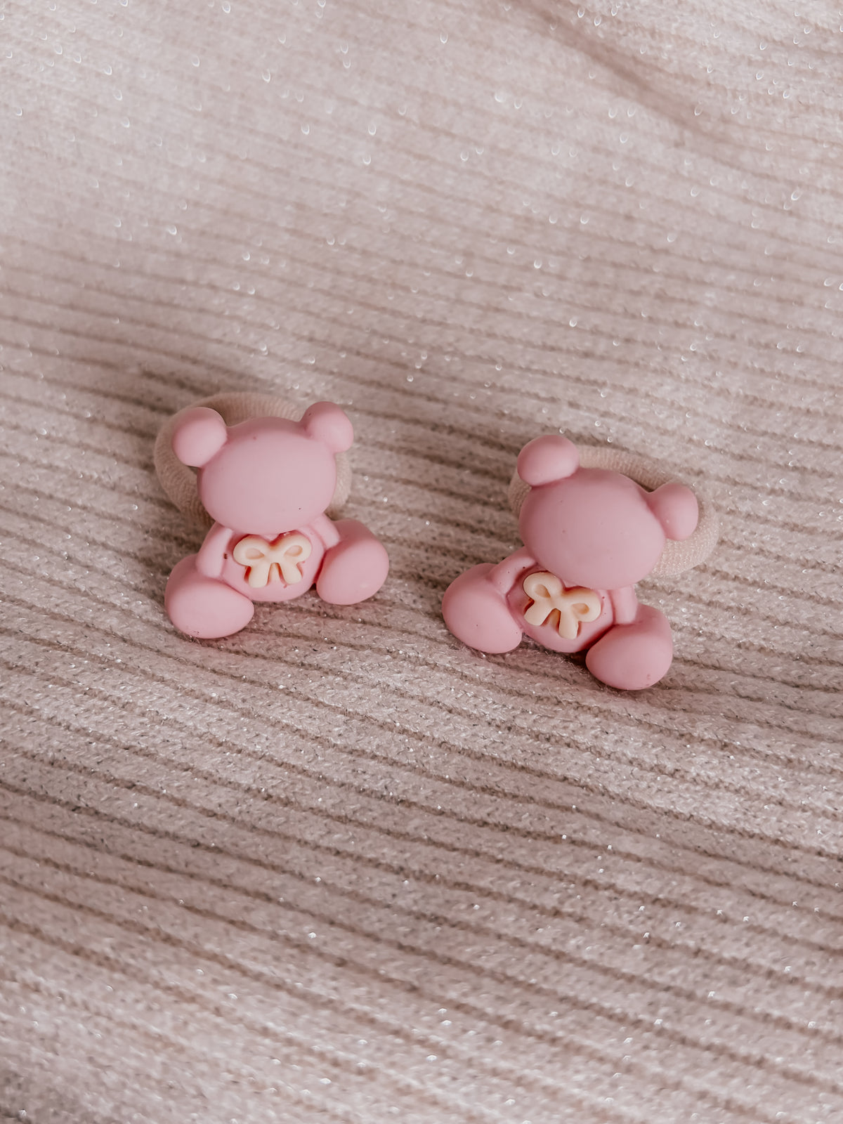 Haarelastiekjes beer strik - roze