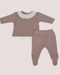 Gebreid baby setje - Mauve