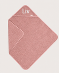 Funnies badcape uni line Sandstone Pink - met naam