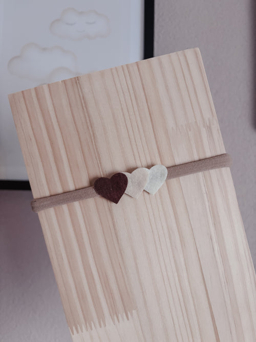 Baby haarband - hartjes vilt